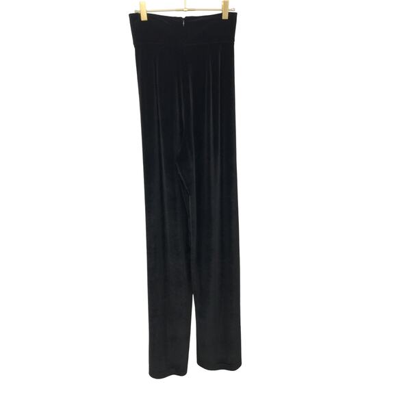 Petersyn Revolve Black Velvet Pleated Wide Leg High Waist Pants Womens 2 - Picture 5 of 9
